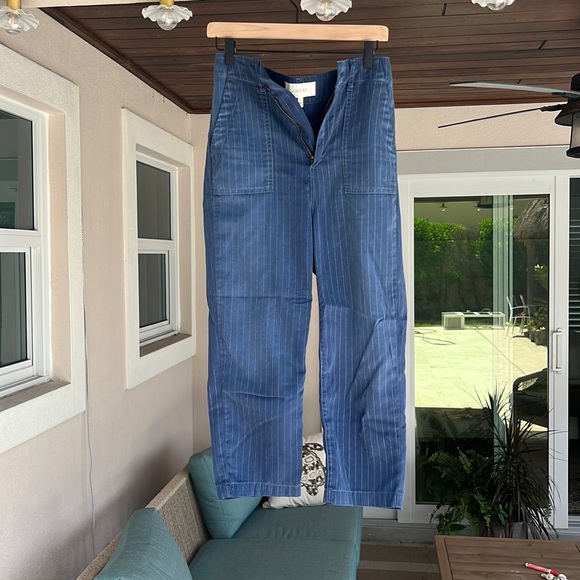 Crop pinstripe pants high waisted, perfect condition only worn ones - Picture 2 of 4